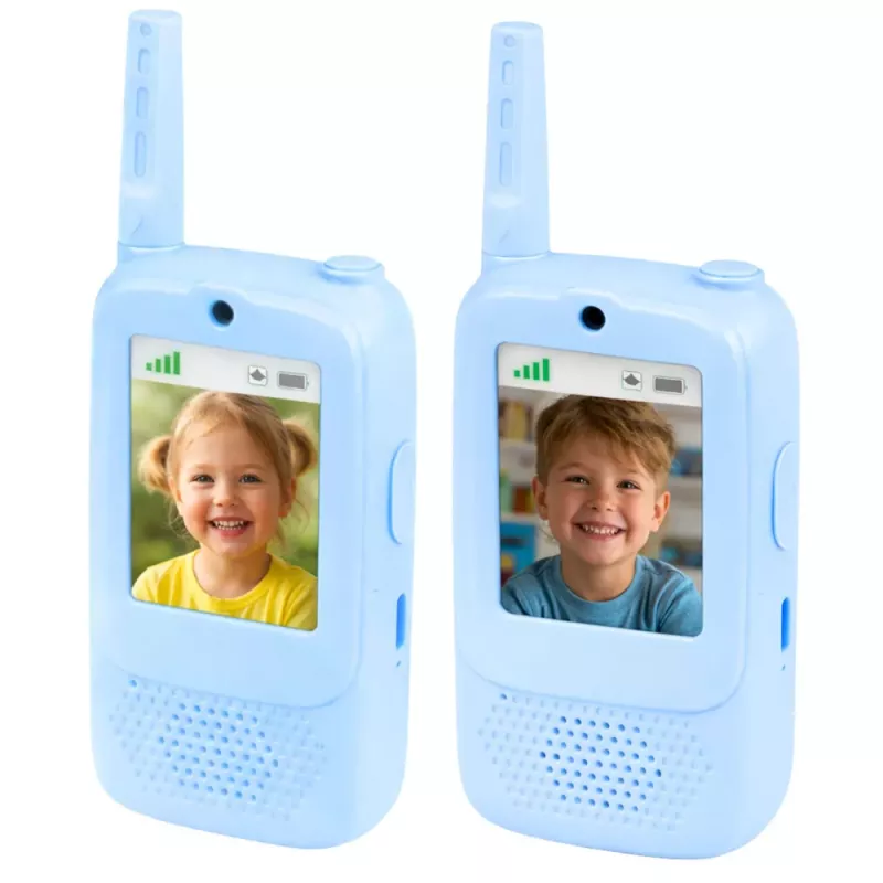 LEAN TOYS vysielačky pre deti s nahrávaním videa a kamerou modré