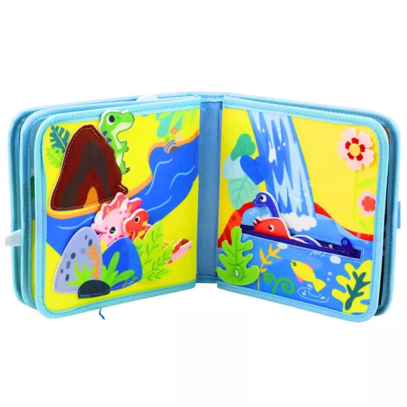 LEAN TOYS 3D filcová senzorická vzdelávacia kniha dinosaury
