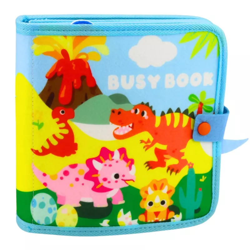 LEAN TOYS 3D filcová senzorická vzdelávacia kniha dinosaury