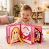 LEAN TOYS 3D filcová senzorická vzdelávacia kniha princezná ružová