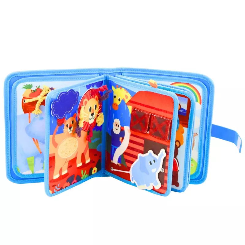 LEAN TOYS 3D filcová senzorická vzdelávacia kniha Noemova archa zvieratá