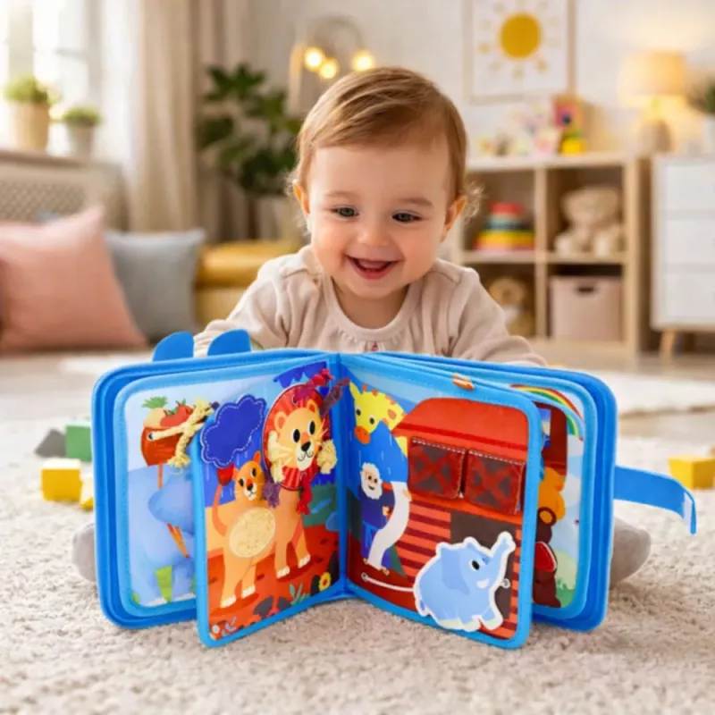 LEAN TOYS 3D filcová senzorická vzdelávacia kniha Noemova archa zvieratá