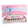 LEAN TOYS elektronické piano organ pre deti so stoličkou, mikrofónom, MP3 - ružové