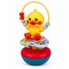 LEAN TOYS Wanka stojaca kačica vzdelávacia interaktívna zvuky hrkálka žltá