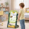 LEAN TOYS Obojstranná magnetická kriedová tabuľa, biela tabuľa, zelená, 52 dielov