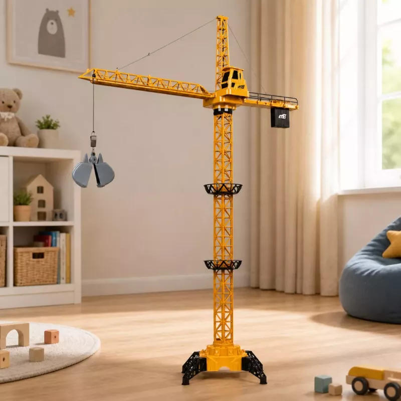 LEAN TOYS Diaľkovo ovládaný stavebný žeriav RC káblový 360° otáčanie 71 cm