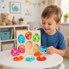 LEAN TOYS Drevená skladačka dinosaury vo vajíčkach vzdelávacia pamäťová hra
