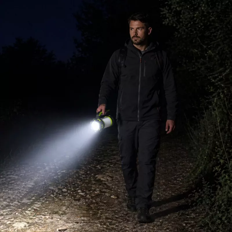 LEAN Baterka LED lampa 2v1 kemping turista nabíjateľná multifunkčná
