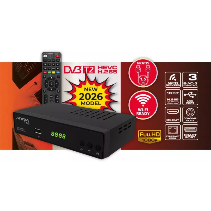 Ferguson Ariva T45 DVB-T2 HD digitálny TV prijímač s USB PVR