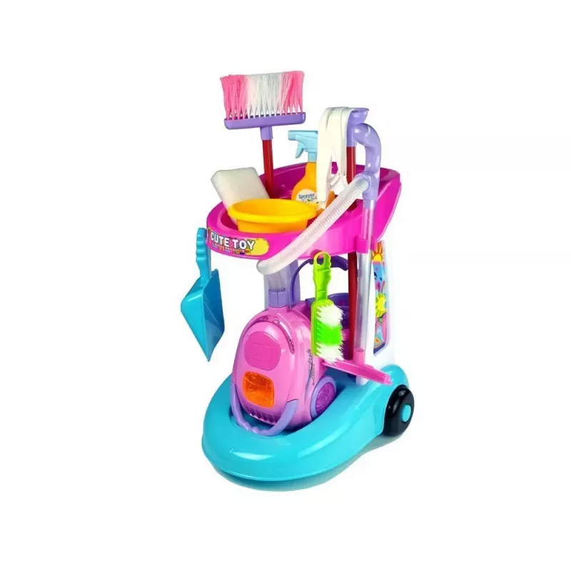 LEAN TOYS Čistiaca sada na vozíku s vysávačom