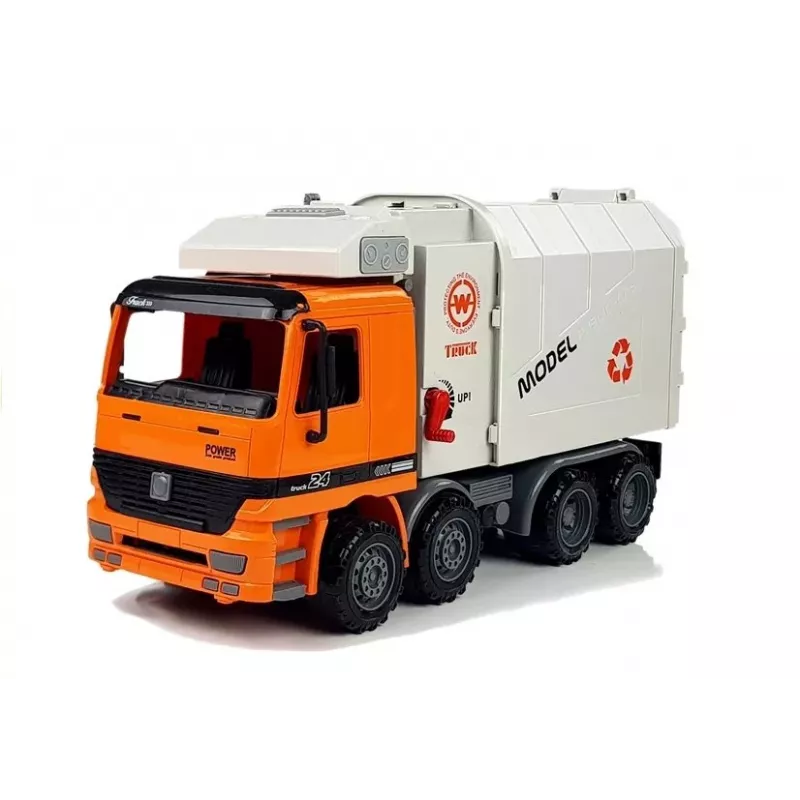 LEAN TOYS Poháňané smetiarske auto smetná nádoba