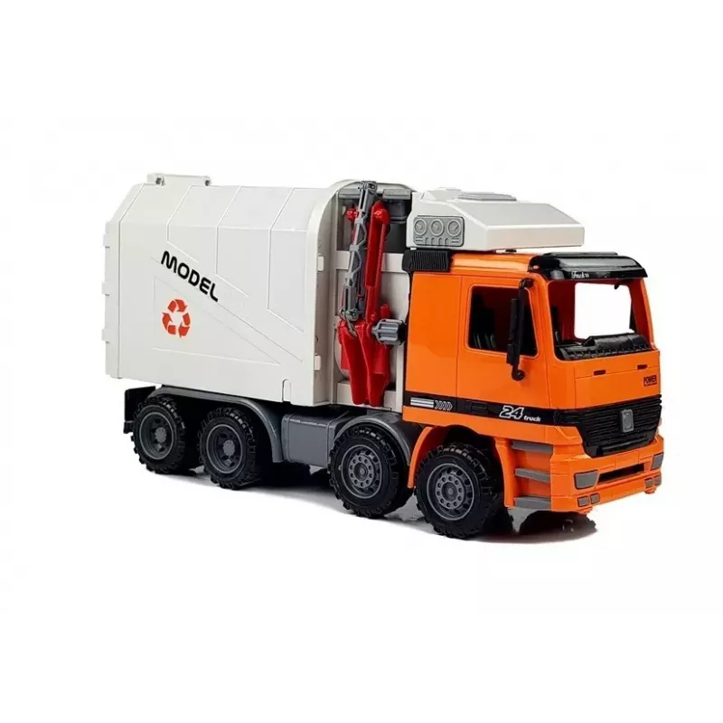 LEAN TOYS Poháňané smetiarske auto smetná nádoba