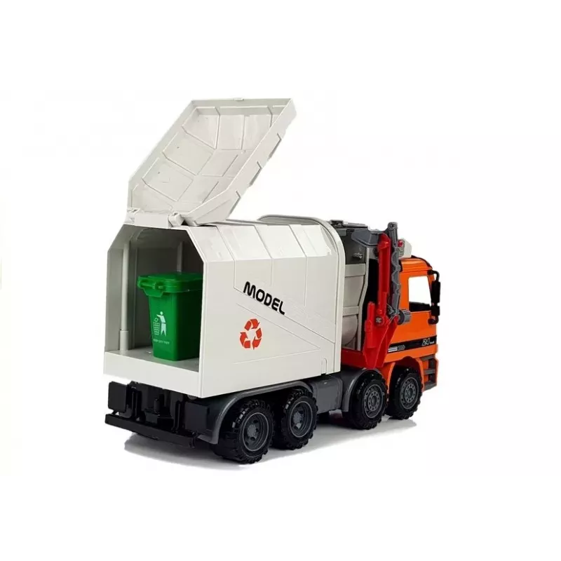 LEAN TOYS Poháňané smetiarske auto smetná nádoba