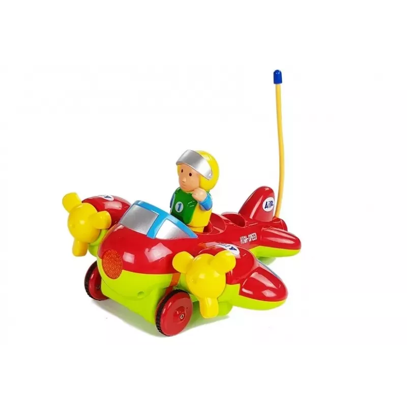 LEAN TOYS detské R/C lietadlo s volantom diaľkového ovládania červené