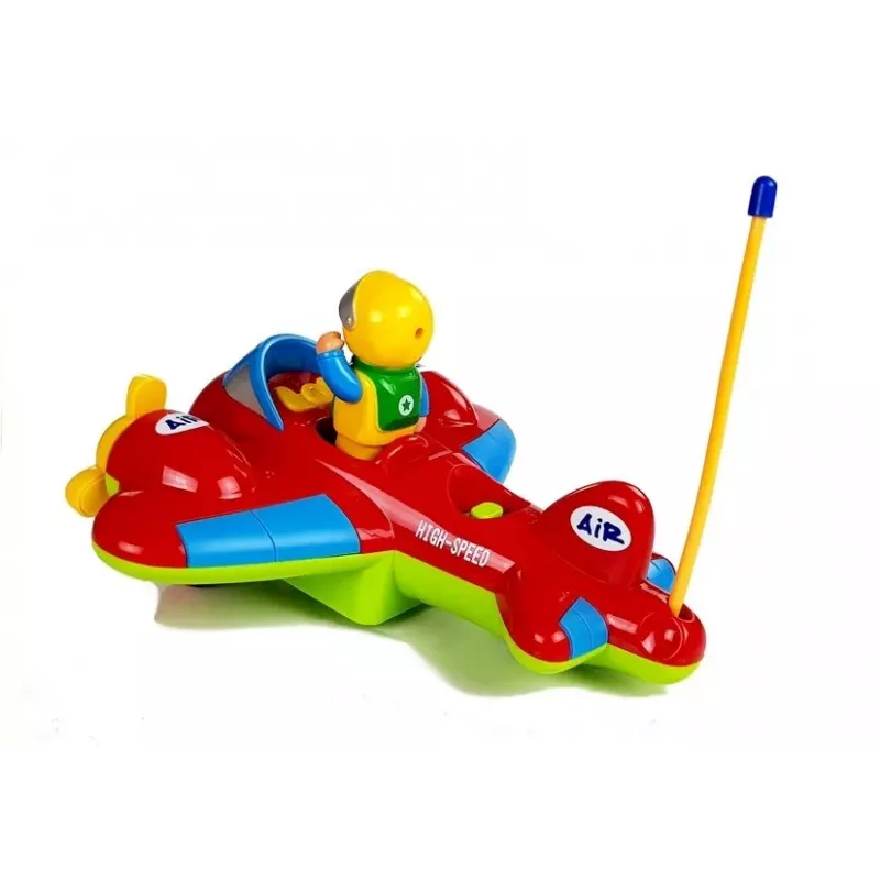 LEAN TOYS detské R/C lietadlo s volantom diaľkového ovládania červené