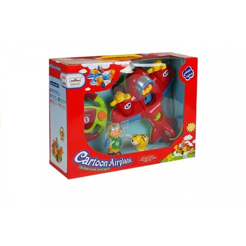 LEAN TOYS detské R/C lietadlo s volantom diaľkového ovládania červené