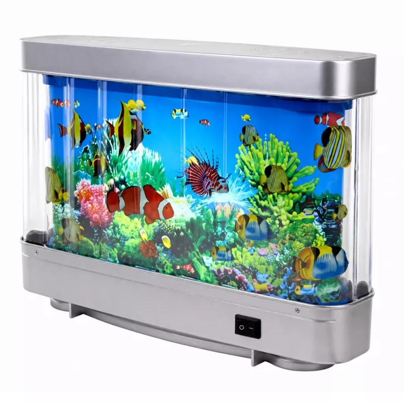 LEAN umelé dekoratívne akvárium LED nočné svetlo 3D ryba pohyblivá farebná