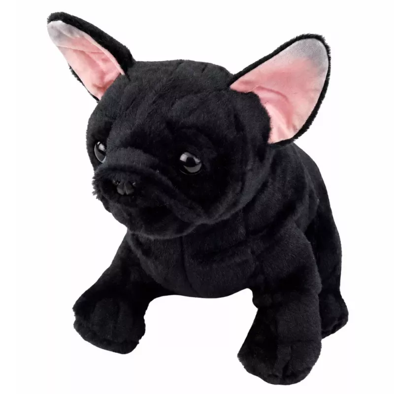 LEAN TOYS plyšová hračka francúzsky buldoček čierna 22 cm