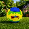 LEAN TOYS tréningová volejbalová lopta, žltá a modrá, 22 cm, veľkosť 5