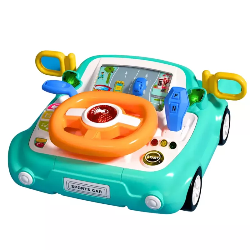 LEAN TOYS interaktívny ovládací panel simulátor jazdy auto svetlá zvuky modrý
