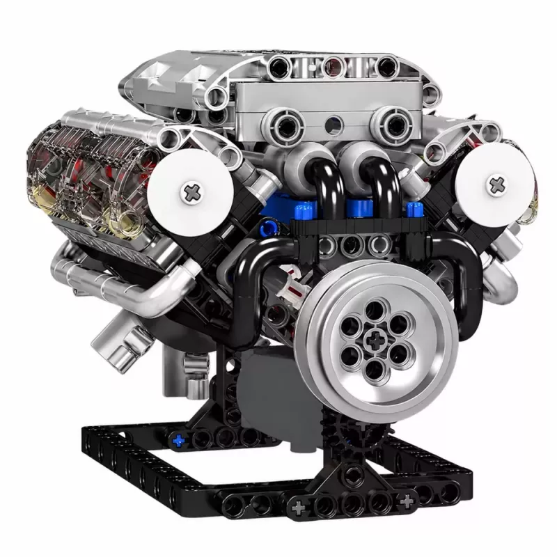 LEAN TOYS stavebné bloky motor V8 mechanický model s pohyblivými piestami, 552 dielov