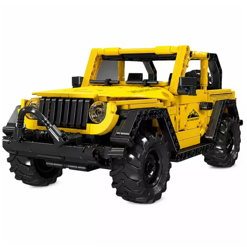 LEAN TOYS stavebné bloky auto off-road vozidlo Wrangler žlté 746 dielov