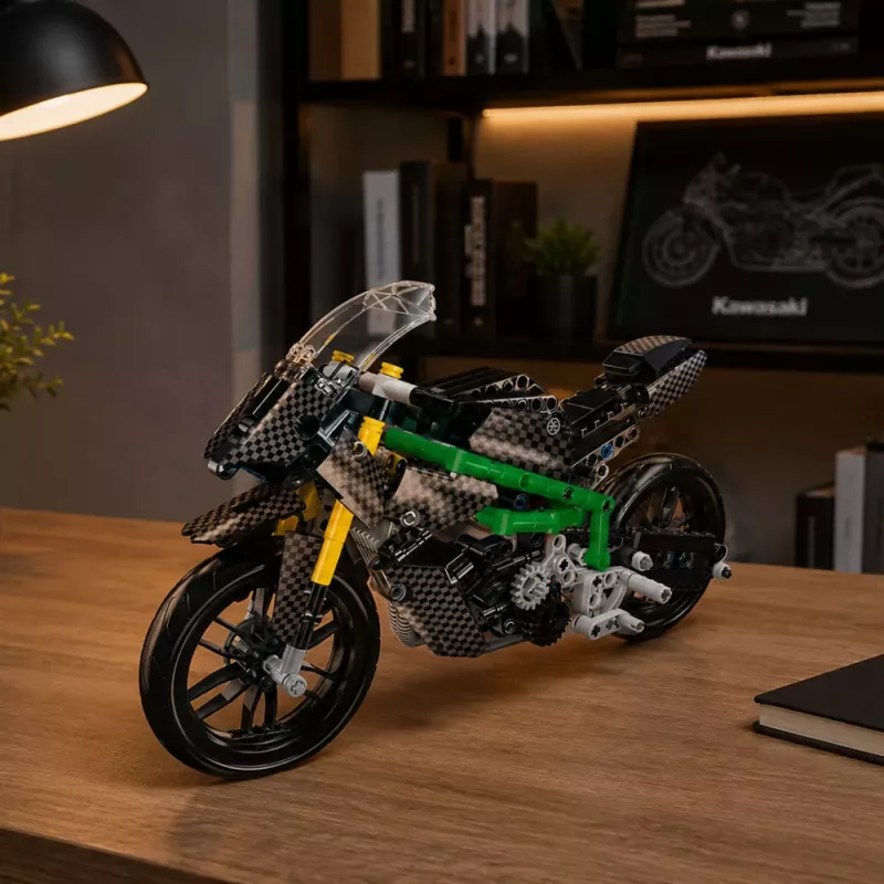LEAN TOYS Stavebnica pretekárska motorka Sports čierna 656 ks