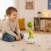 LEAN TOYS Plyšový tancujúci had interaktívne hudobné zvuky maskot zelený