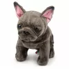 LEAN TOYS Plyšová hračka francúzsky buldoček hnedá 22 cm