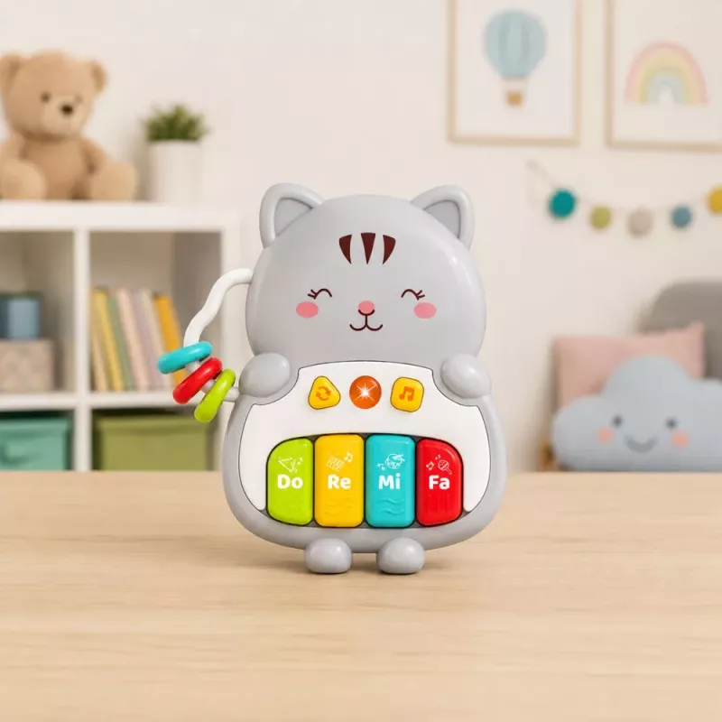 LEAN TOYS Hudobná hračka mačací klavír edukačný pre batoľatá melódie zvuky