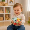 LEAN TOYS Interaktívna senzorická hračka slon autíčko pre batoľatá sivá