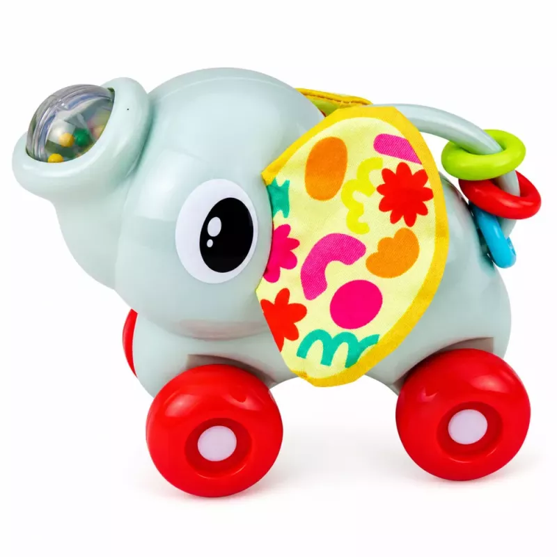 LEAN TOYS Interaktívna senzorická hračka slon autíčko pre batoľatá sivá