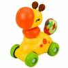 LEAN TOYS Interaktívna senzorická hračka žirafa autíčko pre batoľatá žltá