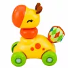 LEAN TOYS Interaktívna senzorická hračka žirafa autíčko pre batoľatá žltá