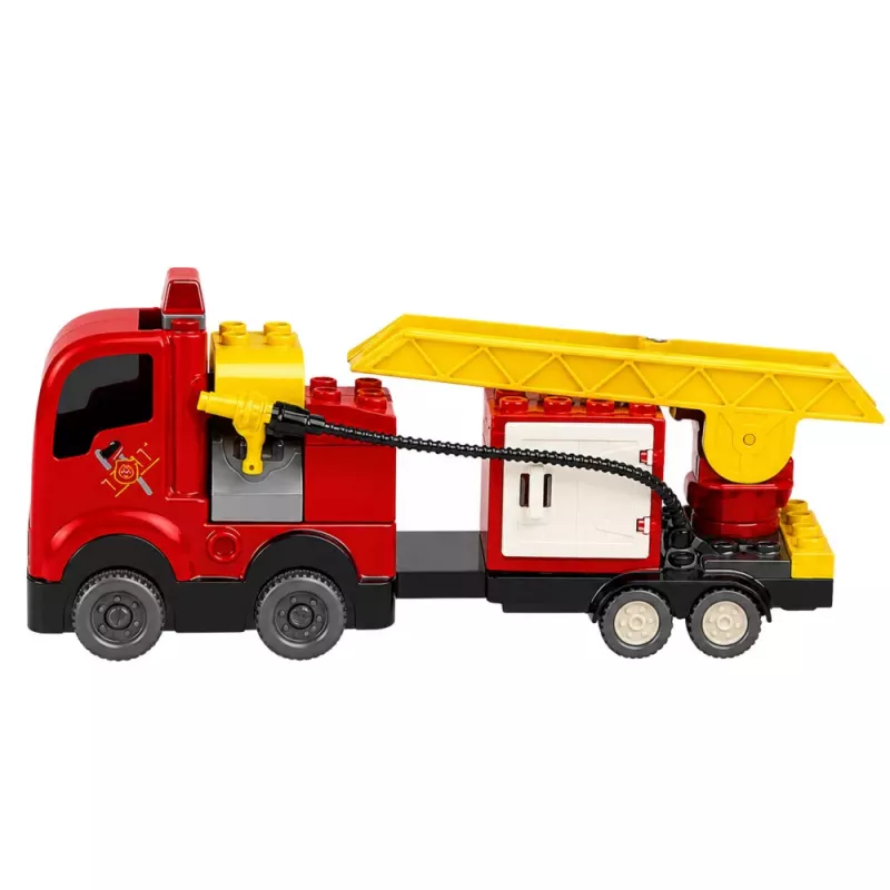 LEAN TOYS Hasičský motorizovaný hasičský kamión hasičská figúrka stavebnica