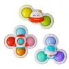 LEAN TOYS Hračka pre batoľatá senzorické spinnery s prísavkou Pop-It farebné 3 ks