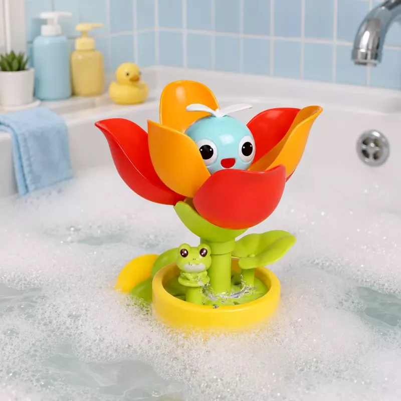 LEAN TOYS Kúpacia hračka tulipány kvetináč krhla vodná fontána