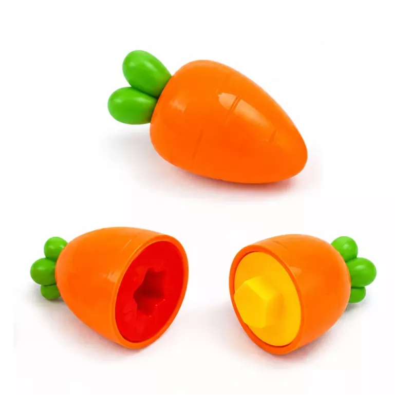 LEAN TOYS Edukačný triedič mrkvy tvary farby priraďovanie 12 dielov
