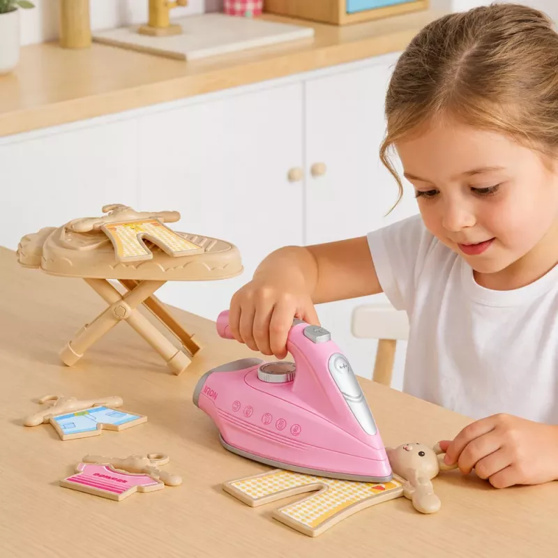 LEAN TOYS Žehliaca sada so žehličkou s vibráciami, svetlom a zvukovými efektmi