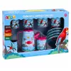 LEAN TOYS Čajová súprava s papagájmi, kov, exotický vzor, 12-dielna