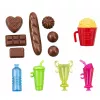 LEAN TOYS Bábika Anlily predavačka so stánkom s nápojmi a občerstvením sada príslušenstva