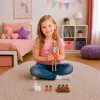 LEAN TOYS Anlily bábika s bielym zajacom a stojanom na mrkvu, sada