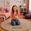 LEAN TOYS Anlily cestovateľka bábika so psom a batohom, sada doplnkov