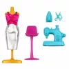 LEAN TOYS Anlily návrhárka oblečenia krajčírka šijací stroj figurína bábika, sada