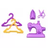 LEAN TOYS Anlily obliekacia bábika návrhárka šijací stroj, sada doplnkov