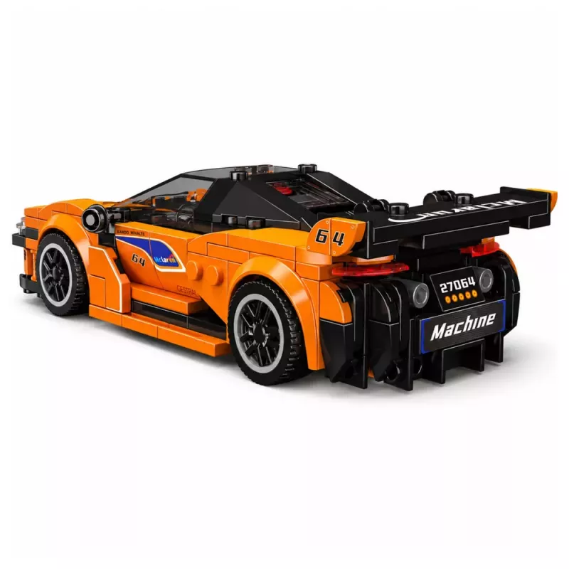 LEAN TOYS stavebné kocky športové auto oranžová vitrína 423 ks