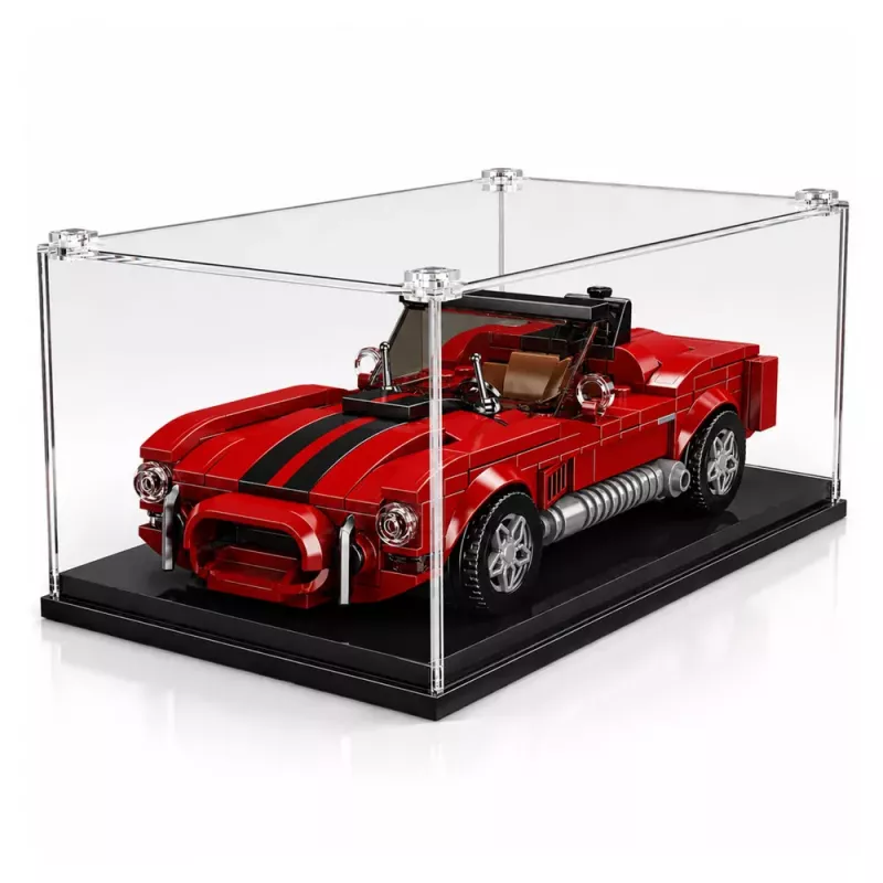 LEAN TOYS stavebné kocky klasické auto S.Cobra červená vitrína 391 ks