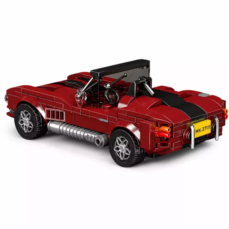 LEAN TOYS stavebné kocky klasické auto S.Cobra červená vitrína 391 ks