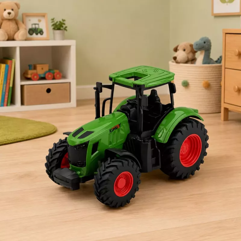 LEAN TOYS Poľnohospodársky traktor gumené kolesá zelená 1:24