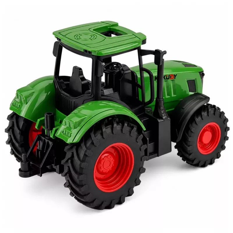 LEAN TOYS Poľnohospodársky traktor gumené kolesá zelená 1:24